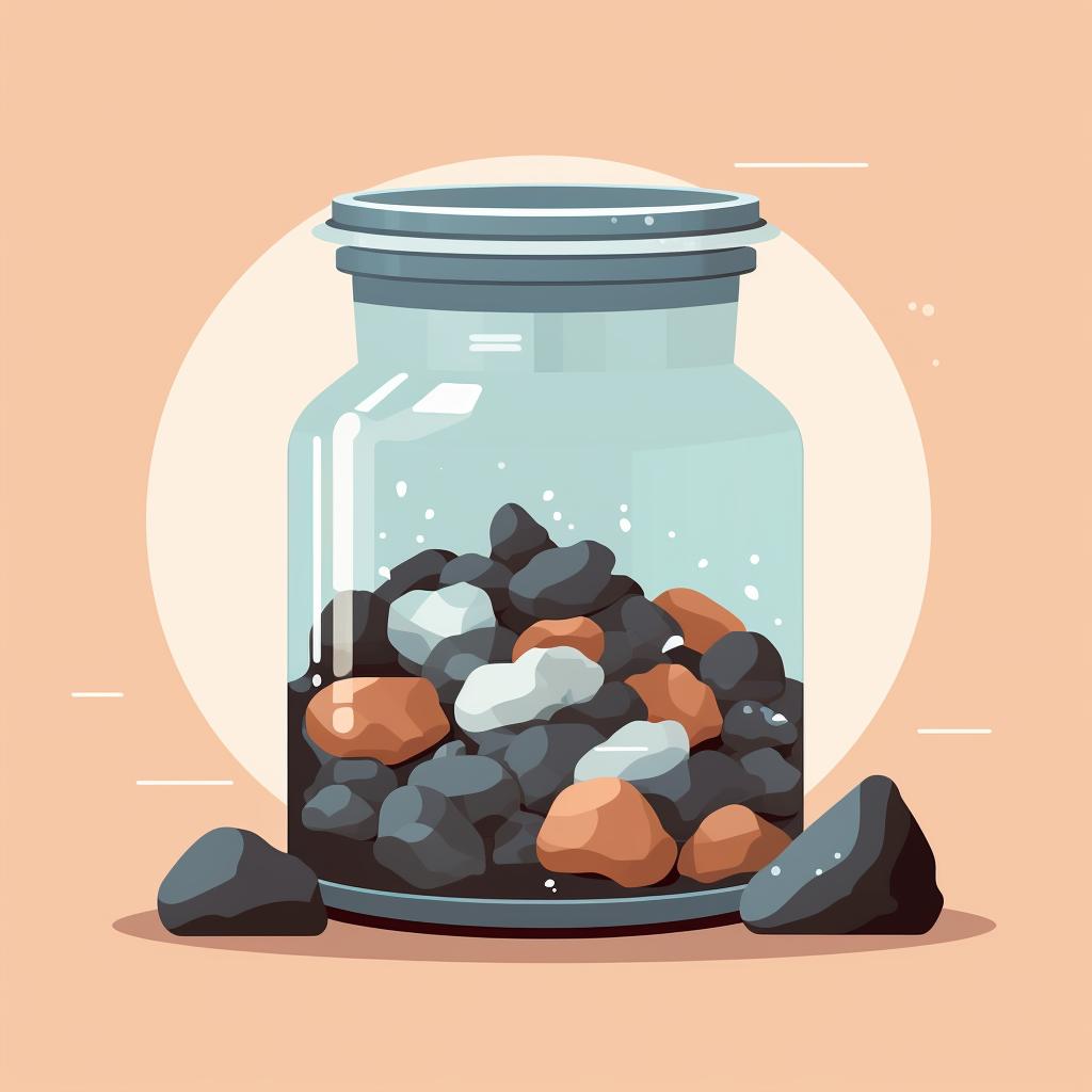Rock tumbler filled with rocks, water, and coarse grit