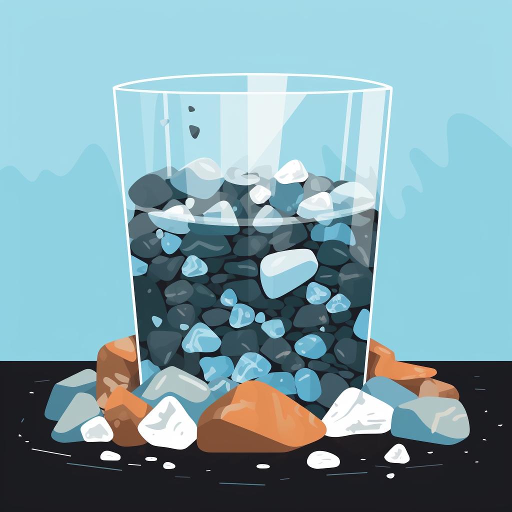 Rock tumbler filled with rocks, water, and medium grit