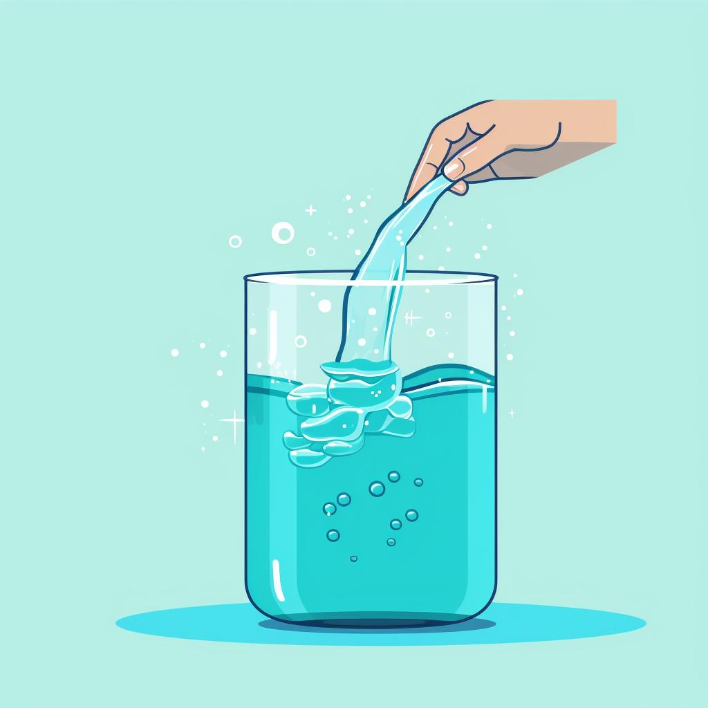 Image of water being added to the tumbler
