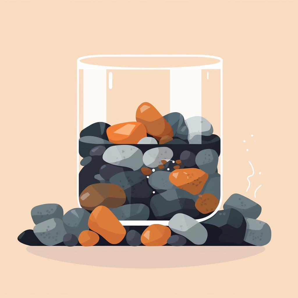 Rock tumbler filled with rocks, water, and fine grit