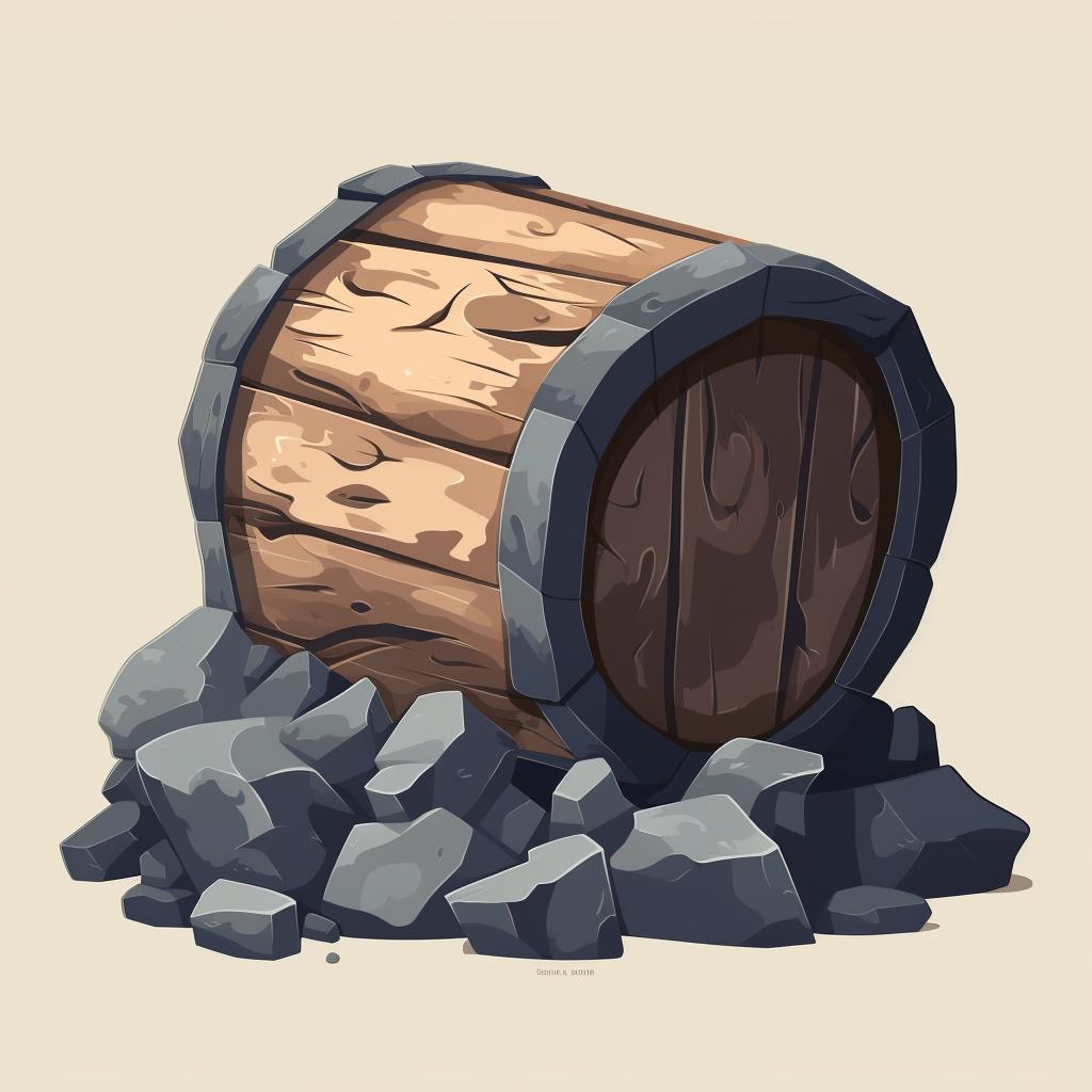 A dry rock tumbling barrel