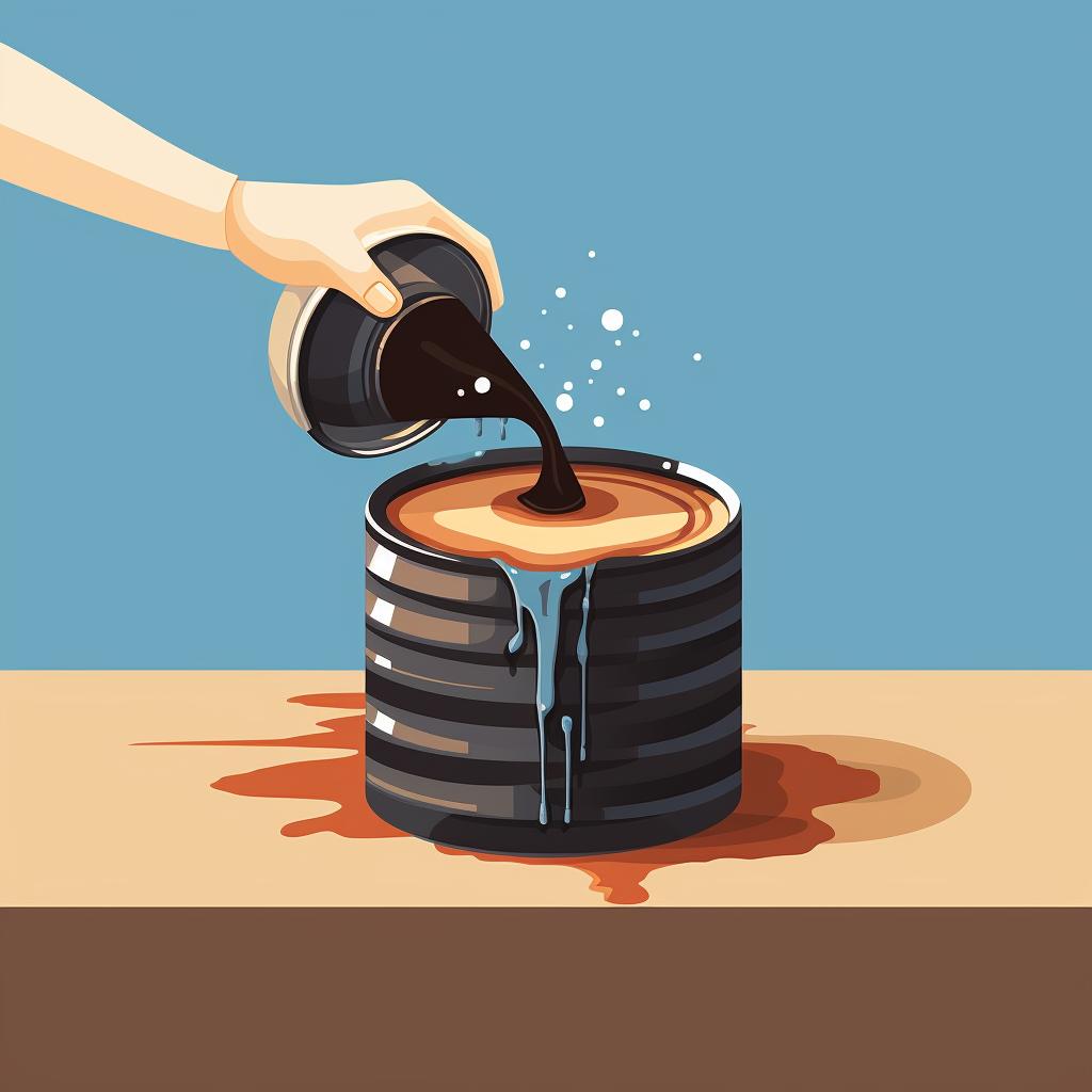 Applying petroleum jelly to the seal of a rock tumbling barrel
