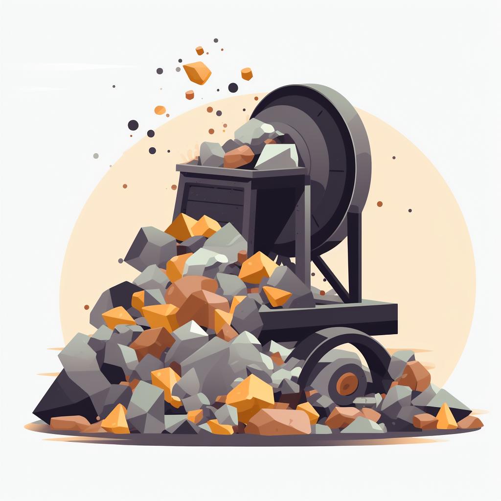 A rock tumbler being filled with rocks