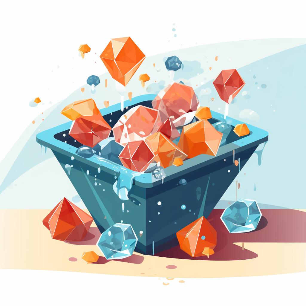 Gemstones being rinsed under running water